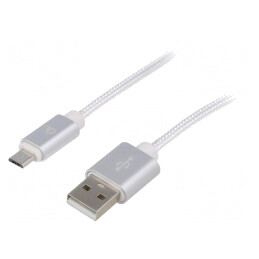 Cablu USB 2.0 A la Micro B Aurit 1.8m Textilă | Electronic-mag.ro | Componente Electronice