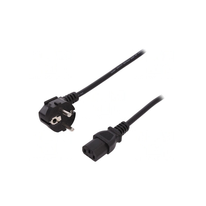 Cablu Alimentare Unghiular CEE 7/7 la IEC C13 75cm Negru | Electronic-mag.ro | Componente Electronice
