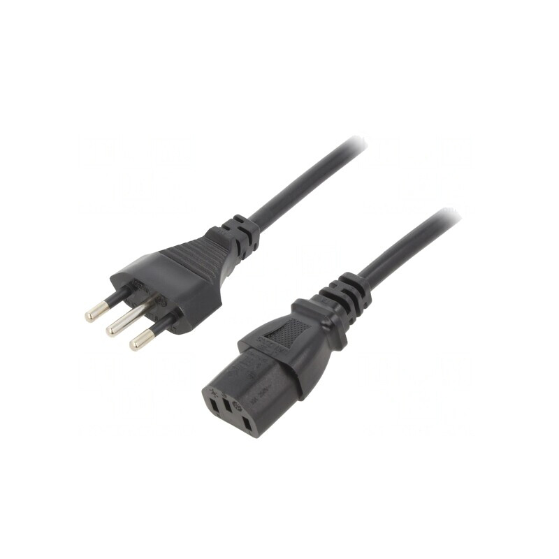 Cablu Alimentare 1m Negru PVC 3x1mm2 IEC C13 | Electronic-mag.ro | Componente Electronice
