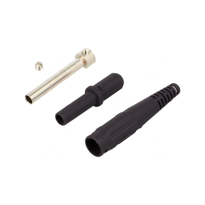 Soclu Banană 4mm 32A 1kV Negru cu Izolație 2,5mm2 | Electronic-mag.ro | Componente Electronice