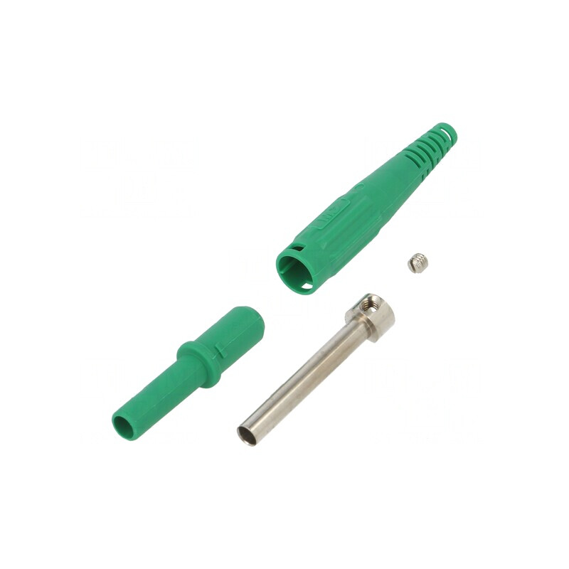 Soclu banană verde 4mm 32A 1kV cu izolație 2,5mm2 | Electronic-mag.ro | Componente Electronice