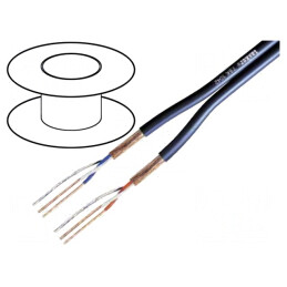 Cablu microfon albastru închis 2x2x0,22mm2 OFC | Electronic-mag.ro | Componente Electronice