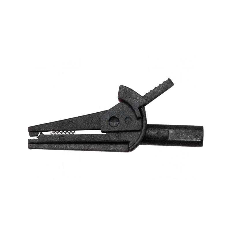 Bornă crocodil 6A neagră 15,7mm | Electronic-mag.ro | Componente Electronice