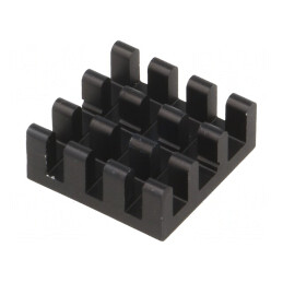 Radiator Aluminiu Negru 15x15x6mm | Electronic-mag.ro | Componente Electronice