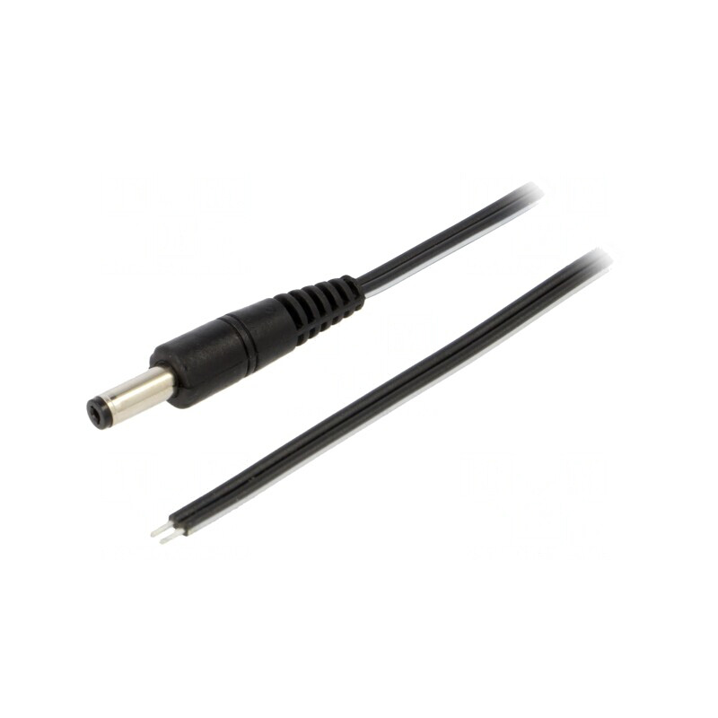 Cablu Negru 2x0,5mm2 cu Mufă DC 4,8/1,7 - 1,5m | Electronic-mag.ro | Componente Electronice