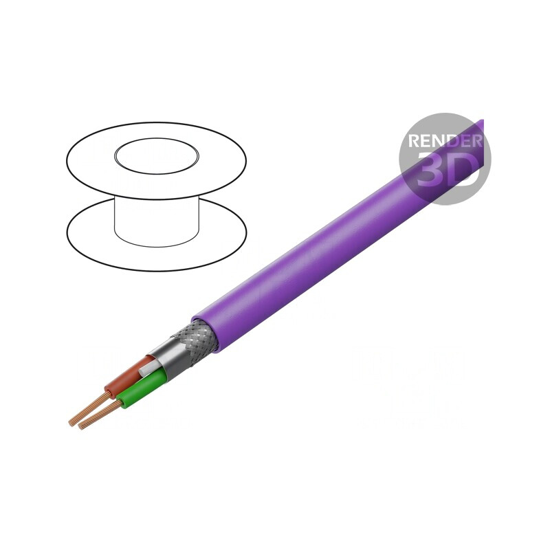 Cablu PROFIBUS 1x2x24AWG PVC Violet | Electronic-mag.ro | Componente Electronice