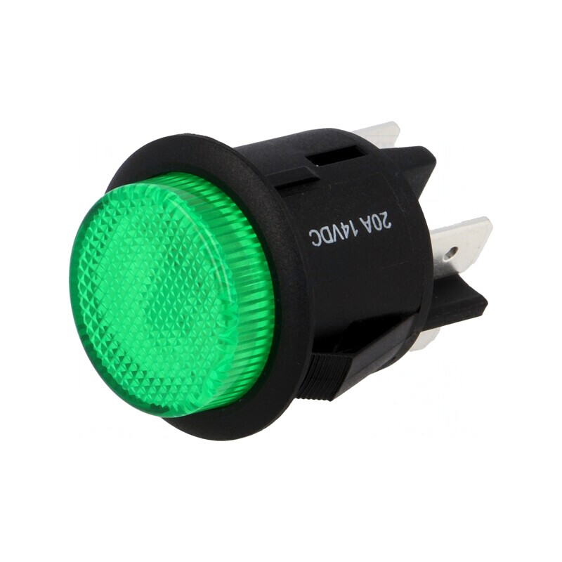 Comutator DPST-NO 20A 12VDC Acționat prin Apăsare | Electronic-mag.ro | Componente Electronice