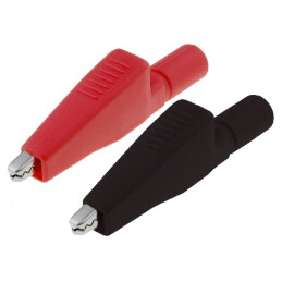 Bornă crocodil 5A 4mm negru şi roşu | Electronic-mag.ro | Componente Electronice