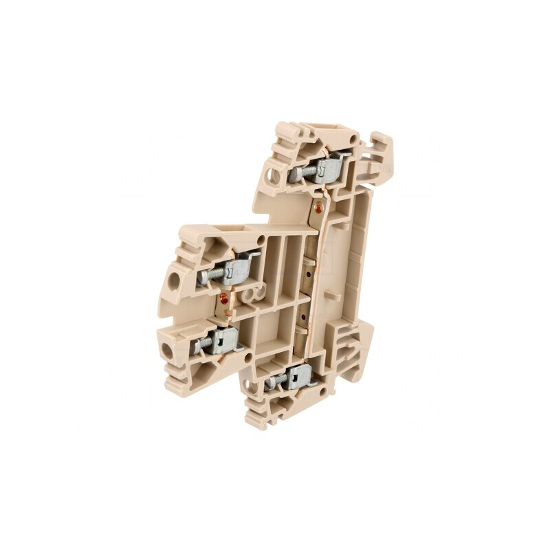 Conector Îmbinare Șine 2,5mm2 4 Borne Bej 5,1mm | Electronic-mag.ro | Componente Electronice