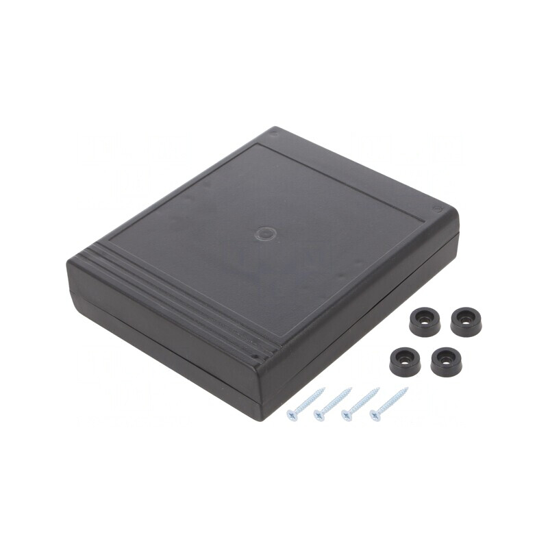 Carcasă desktop ABS neagră 119mm x 143mm x 27mm | Electronic-mag.ro | Componente Electronice