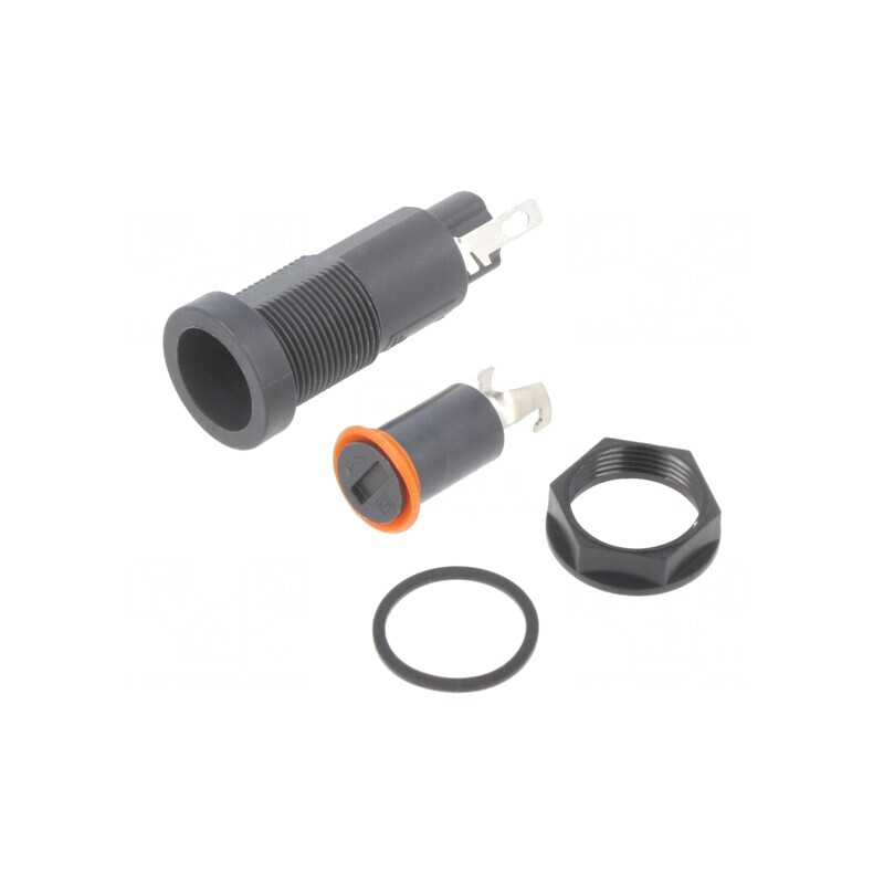 Clemă Siguranțe Panou 10A 250V Neagră | Electronic-mag.ro | Componente Electronice