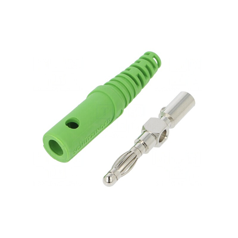 Mufă Banană 4mm Verde 32A 70VDC | Electronic-mag.ro | Componente Electronice
