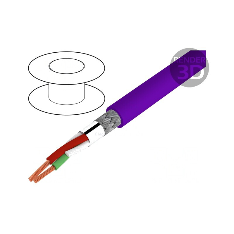 Cablu Automatizări RS422/RS485 1x2x0.64mm2 Cu PVC 225V | Electronic-mag.ro | Componente Electronice