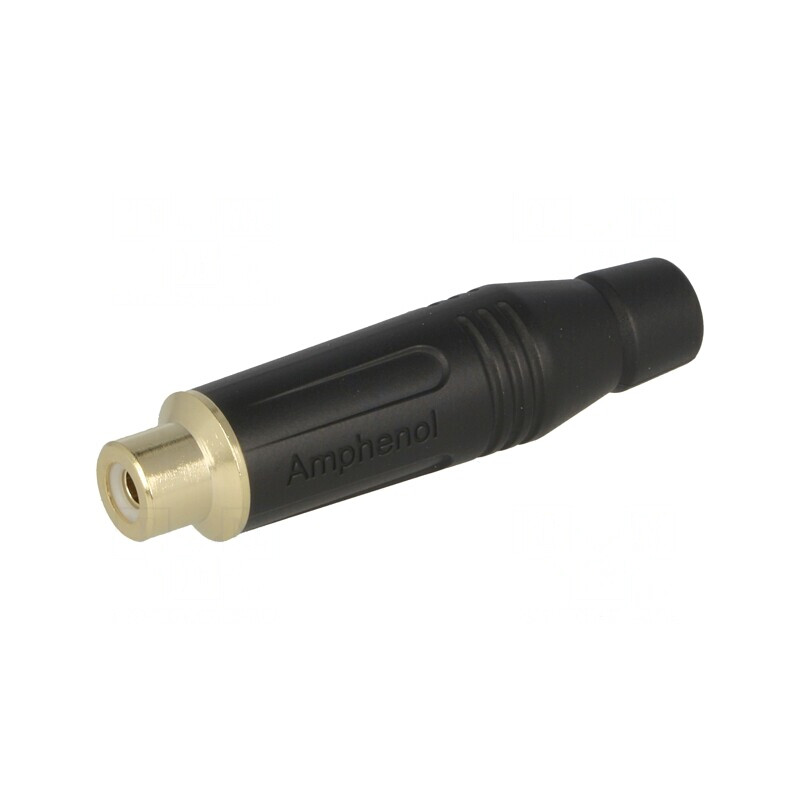 Mufă RCA Mamă Lipire Aurită Neagră 3-7mm | Electronic-mag.ro | Componente Electronice