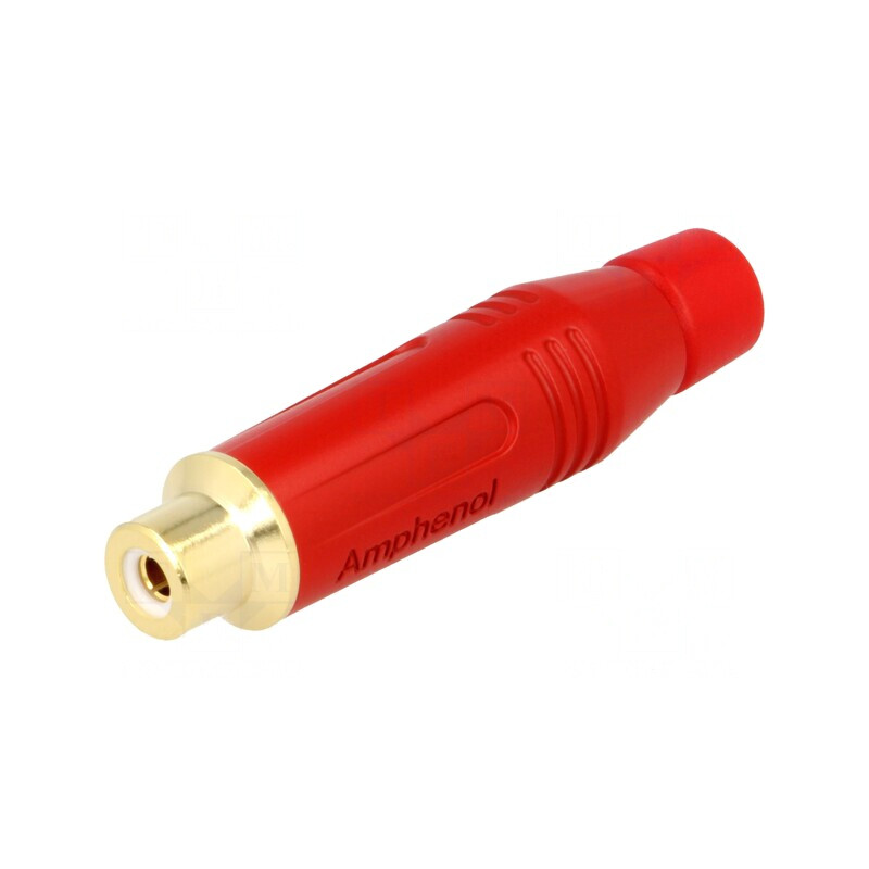 Mufă RCA Mamă Roșu Aurit Lipire Pe Cablu | Electronic-mag.ro | Componente Electronice