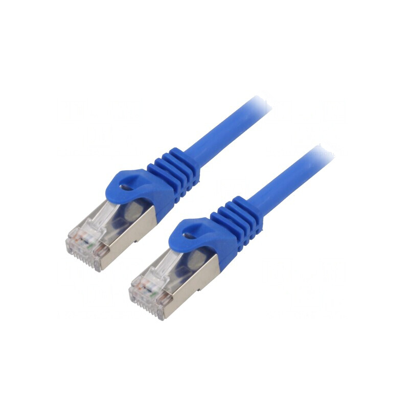Cablu patch S/FTP Cat 6a Cu LSZH Albastru 3m | Electronic-mag.ro | Componente Electronice
