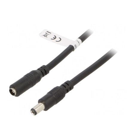 Cablu DC 5,5/2,1 Mufă-Soclu Negru 3m | Electronic-mag.ro | Componente Electronice