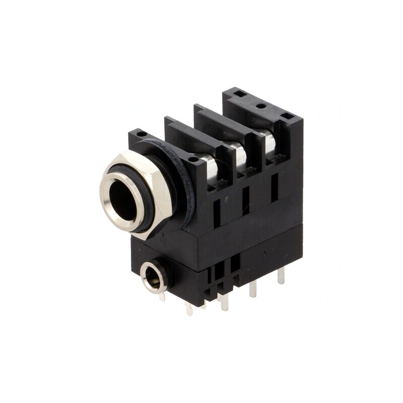Adaptor Audio Soclu Jack 3,5mm la 6,3mm THT 90° | Electronic-mag.ro | Componente Electronice