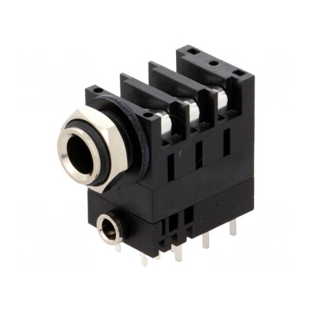 Adaptor Audio Soclu Jack 3,5mm la 6,3mm THT 90° | Electronic-mag.ro | Componente Electronice