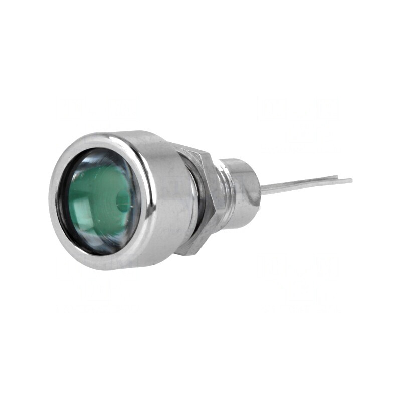 Lampă de Control LED Verde Ø8,2mm IP67 PCB Alamă | Electronic-mag.ro | Componente Electronice