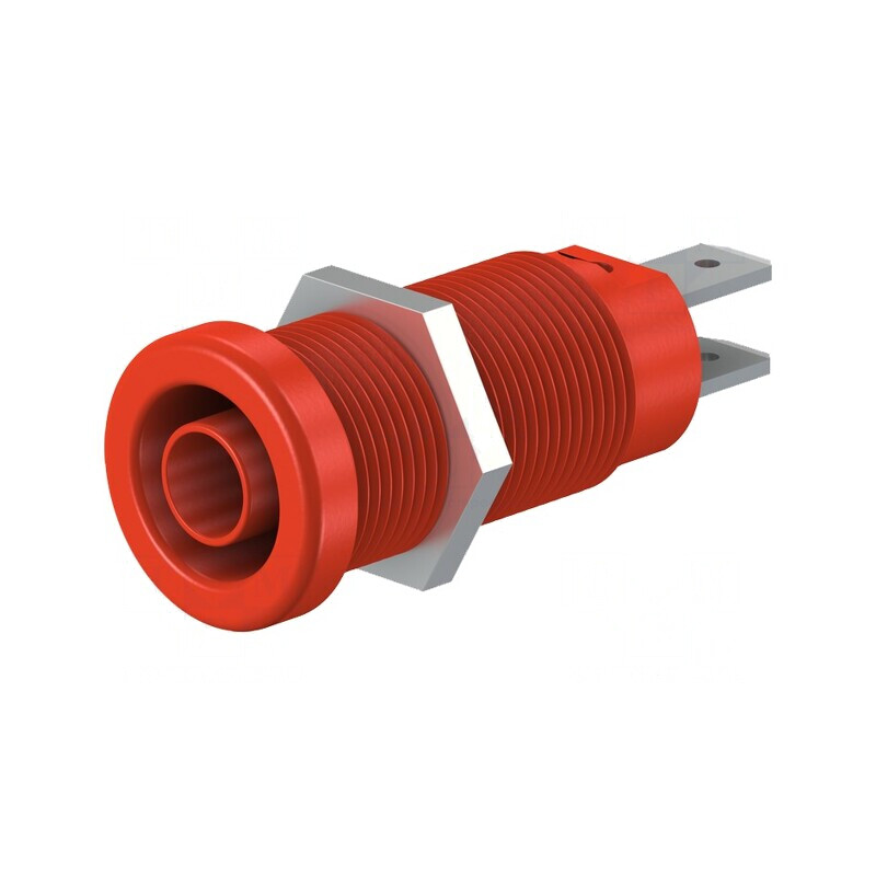 Soclu Banană 4mm Roşu Nichelat pentru Panou | Electronic-mag.ro | Componente Electronice