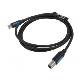 Cablu USB 2.0 USB B la USB C 2m Negru 2A | Electronic-mag.ro | Componente Electronice