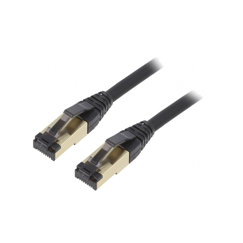 Patch cord Cat 8 negru 0,25m LSZH | Electronic-mag.ro | Componente Electronice