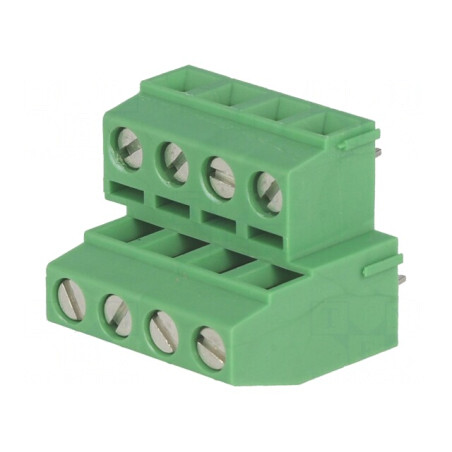 Regletă de conexiuni PCB 90° 8 piste 400V 5,08mm | Electronic-mag.ro | Componente Electronice