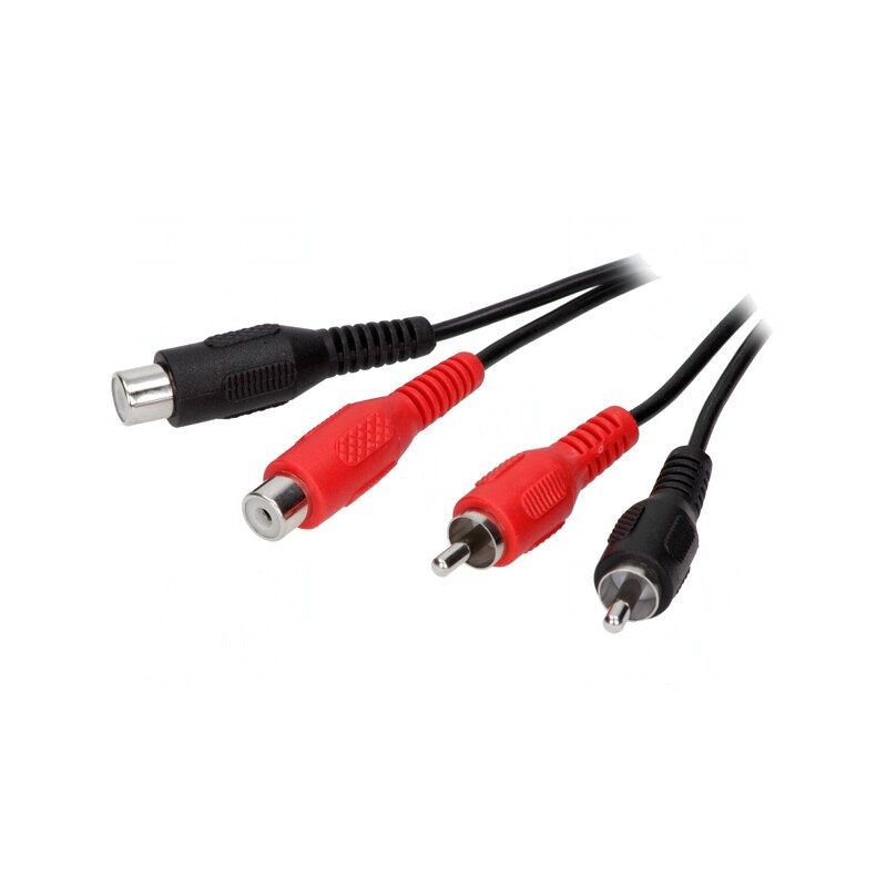 Cablu RCA 2x Soclu la 2x Mufă 5m Negru | Electronic-mag.ro | Componente Electronice