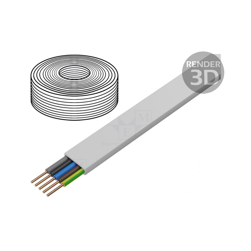 Cablu Electric YDY 5G2,5mm² Alb 100m | Electronic-mag.ro | Componente Electronice