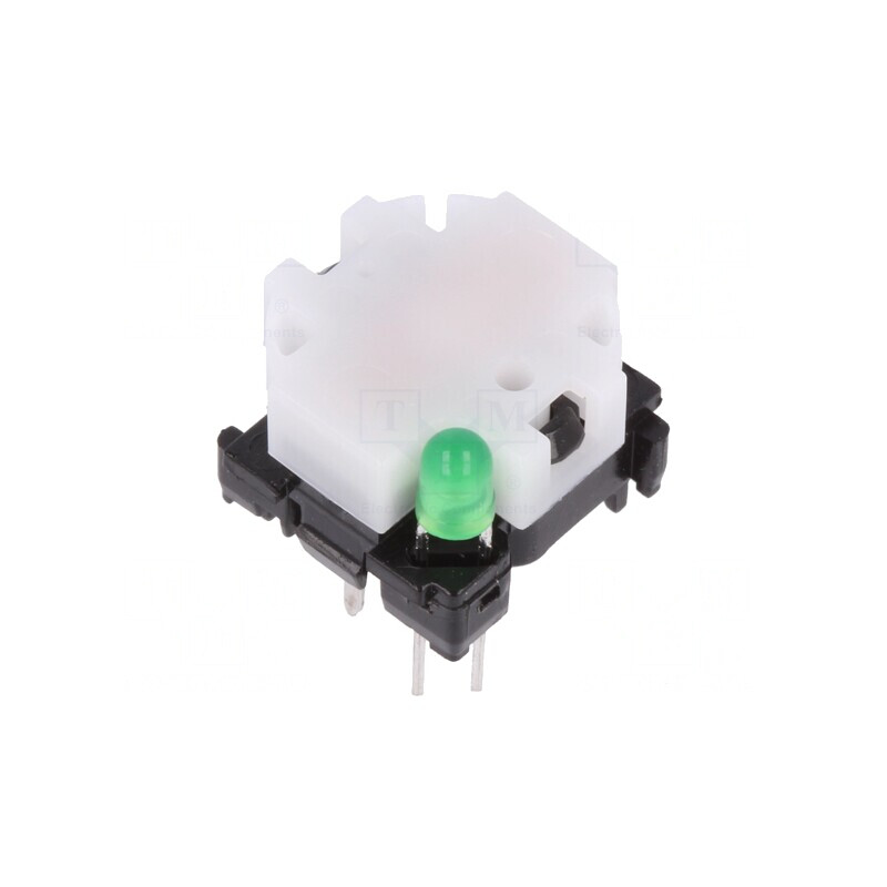 Comutator Tastatură Alb cu LED Verde 0.1A 28VDC | Electronic-mag.ro | Componente Electronice