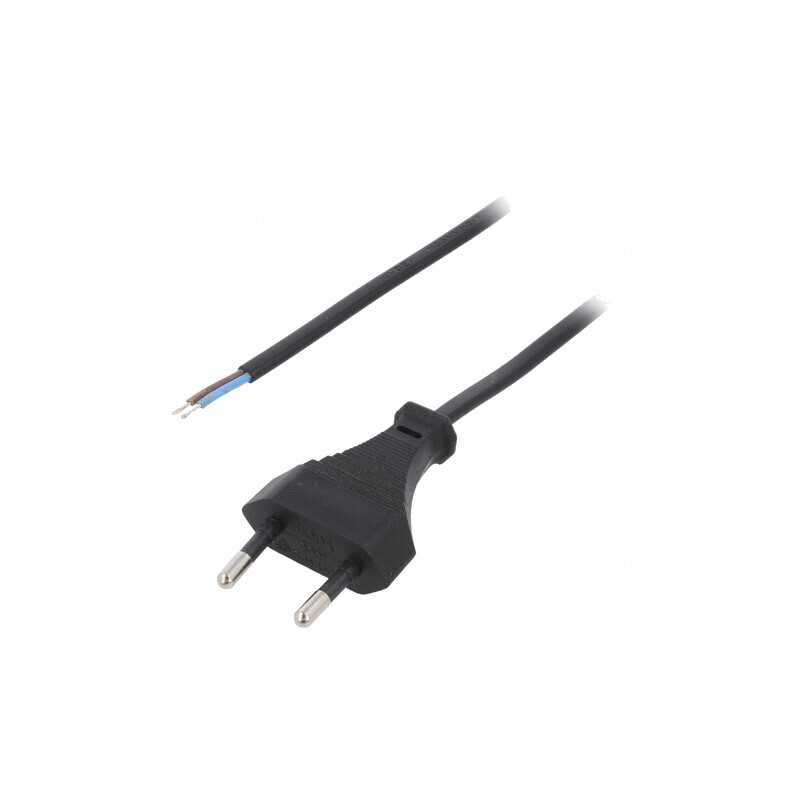 Cablu de Alimentare 2x0,5mm2 3m Negru 2,5A | Electronic-mag.ro | Componente Electronice