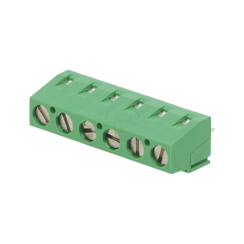 Regletă de Conexiuni PCB în Unghi 90° 5,08mm 6 Piste 300V | Electronic-mag.ro | Componente Electronice