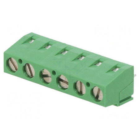 Regletă de Conexiuni PCB în Unghi 90° 5,08mm 6 Piste 300V | Electronic-mag.ro | Componente Electronice