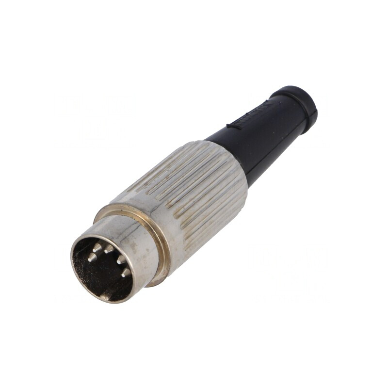 Mufă DIN tată 5 pini 180° cablu lipire 34V | Electronic-mag.ro | Componente Electronice