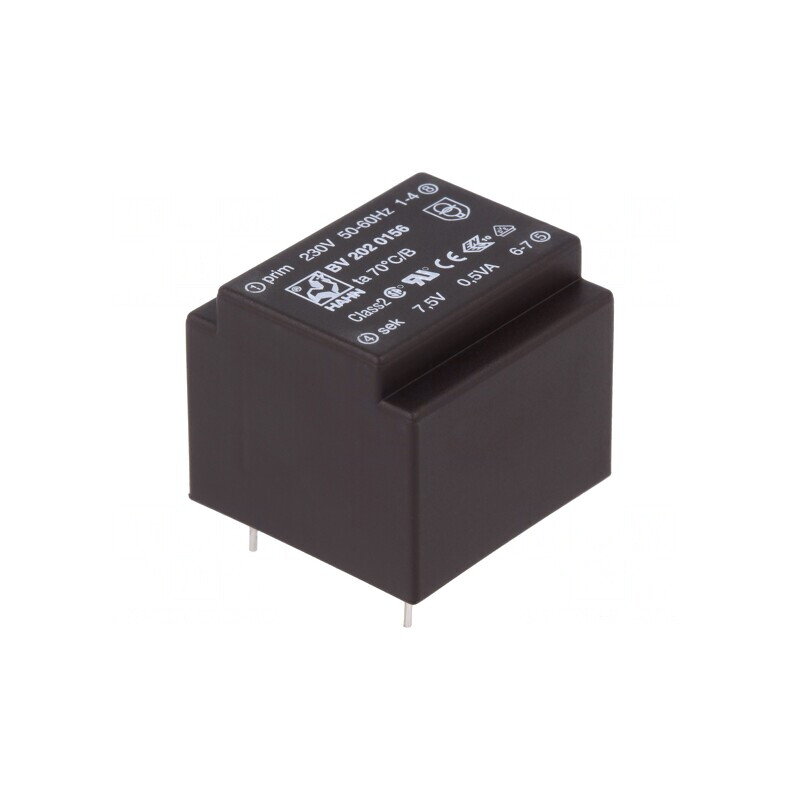 Transformator încapsulat 0,5VA 230VAC 7,5V PCB | Electronic-mag.ro | Componente Electronice