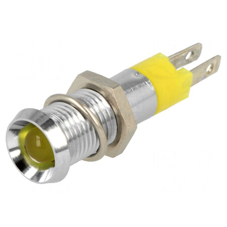 Lampă de control LED galbenă IP67 12-14VDC Ø8,2mm | Electronic-mag.ro | Componente Electronice