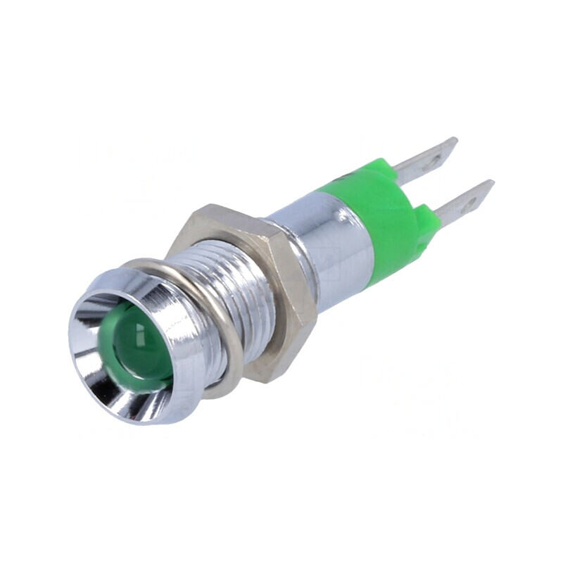 Lampă LED Verde 24V IP67 Metal Ø8,2mm | Electronic-mag.ro | Componente Electronice Lampă LED Verde 24V IP67 Metal Ø8,2mm | Electronic-mag.ro | Componente Electronice