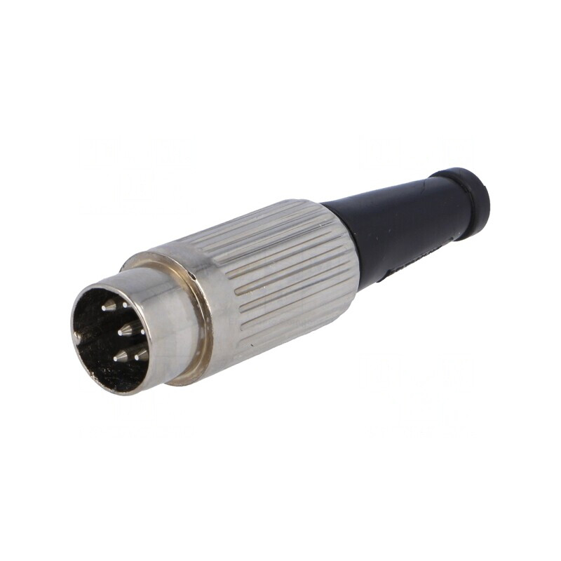 Mufă DIN tată 6 pini 240° drept pe cablu 34V | Electronic-mag.ro | Componente Electronice