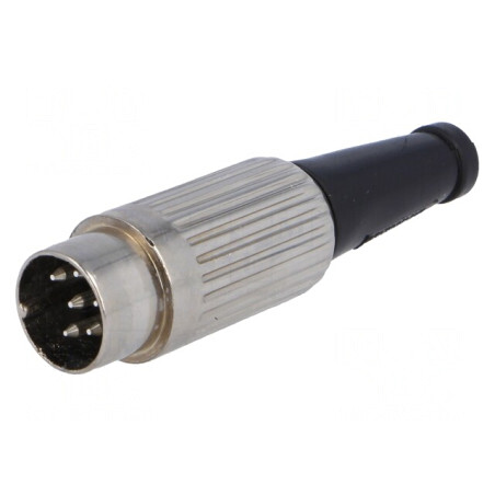 Mufă DIN tată 6 pini 240° drept pe cablu 34V | Electronic-mag.ro | Componente Electronice