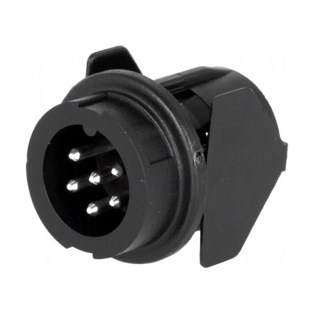 Soclu DIN tată 6 pini montare panou 300V | Electronic-mag.ro | Componente Electronice