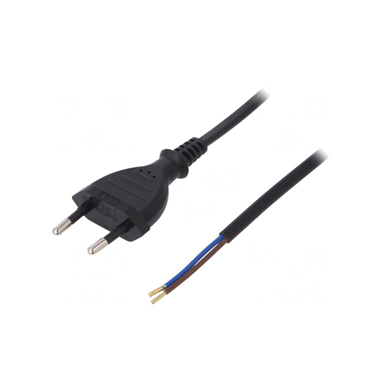 Cablu Alimentare 2x0,75mm2 PVC 2m Negru | Electronic-mag.ro | Componente Electronice