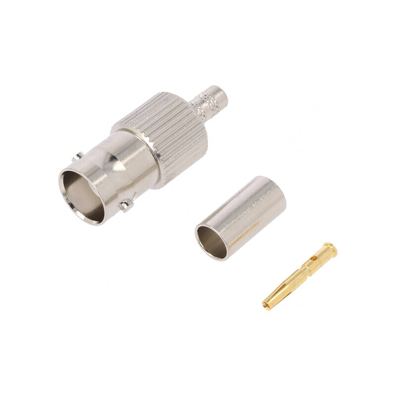 Mufă BNC Mamă 50Ω Crimpată POM Aurit | Electronic-mag.ro | Componente Electronice