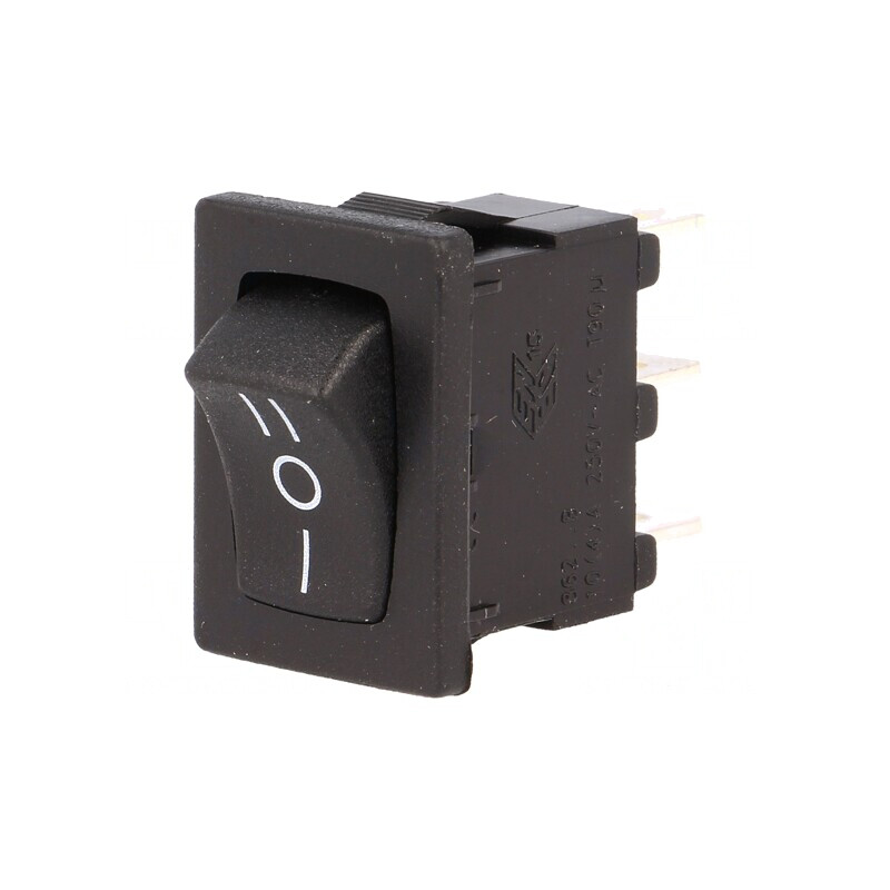 ROCKER SP3T Comutator ON-OFF-ON 10A Negru | Electronic-mag.ro | Componente Electronice