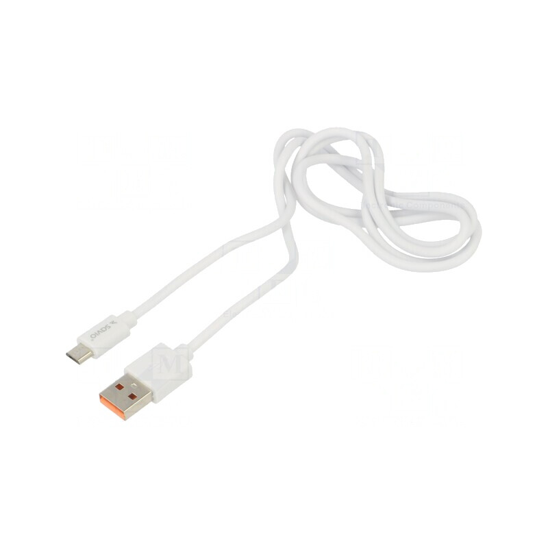 Cablu USB 2.0 A la Micro B 1m Alb 480Mbps | Electronic-mag.ro | Componente Electronice