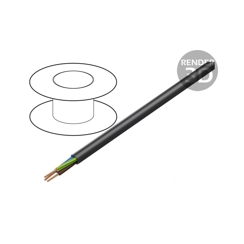 Cablu H07RN-F 3G1,5mm2 negru LSZH 450/750V | Electronic-mag.ro | Componente Electronice
