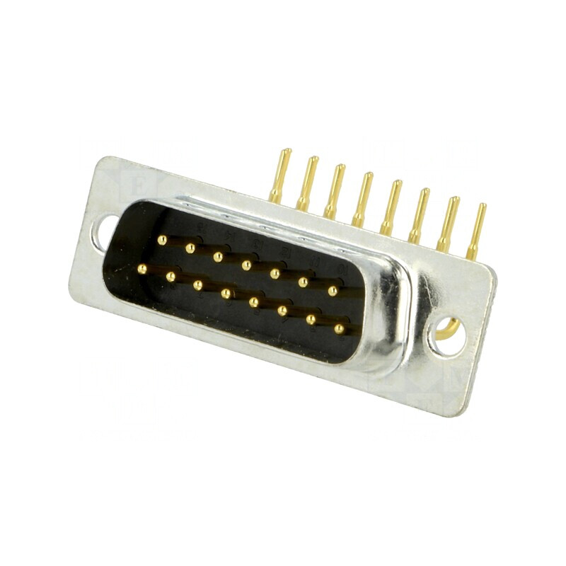 Conector D-Sub 15 PIN Tată 90° PCB THT 5A | Electronic-mag.ro | Componente Electronice