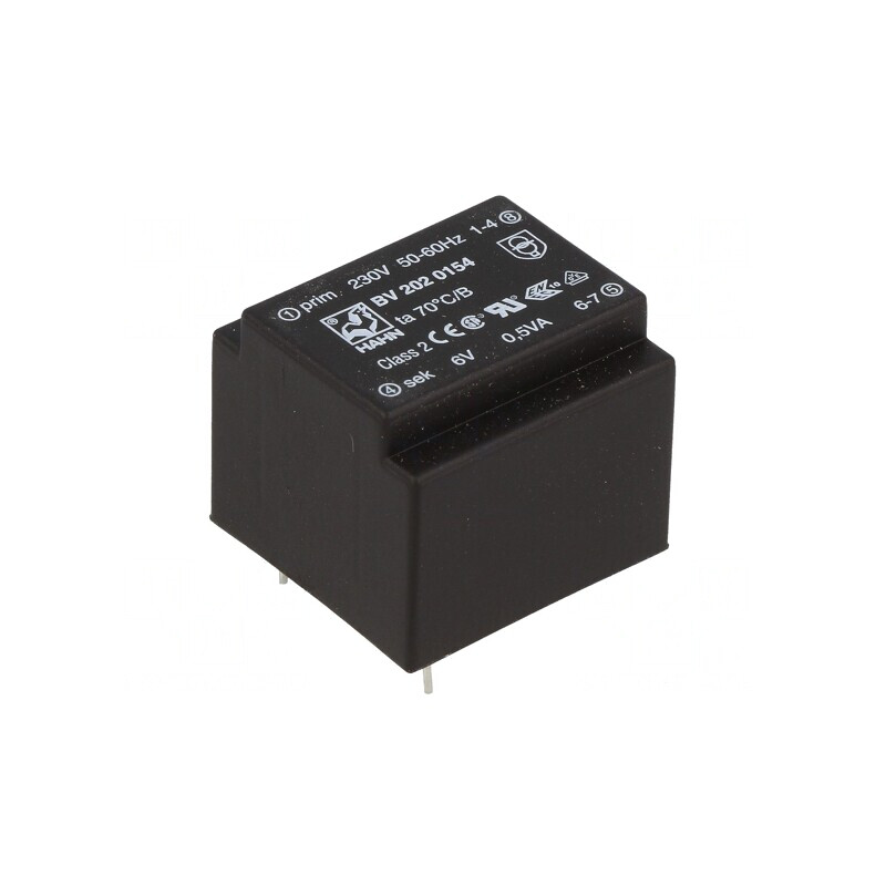 Transformator încapsulat 230V 6V 0.5VA PCB | Electronic-mag.ro | Componente Electronice