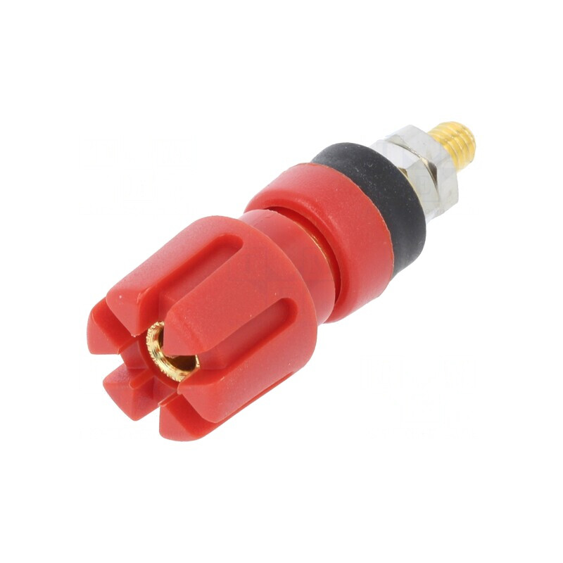 Soclu Banană 4mm 30A Roșu Aurit | Electronic-mag.ro | Componente Electronice