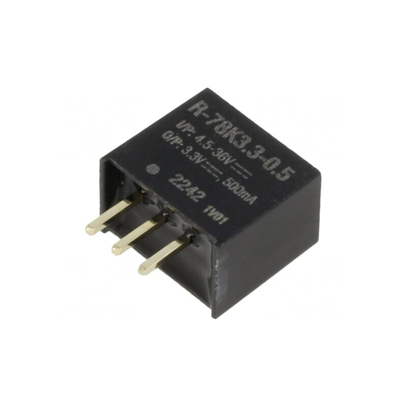 Convertor DC/DC 4.5-36V la 3.3V 500mA SIP3 | Electronic-mag.ro | Componente Electronice